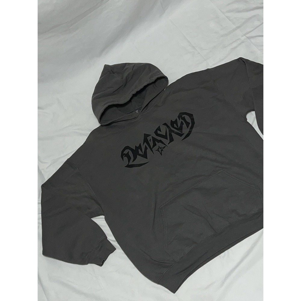 Y2K Look Gray "Detached" Men's Graphic Hoodie Sweatshirt XL Grunge Look Read